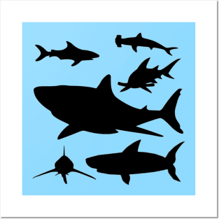 Shark Silhouette 1 Posters and Art